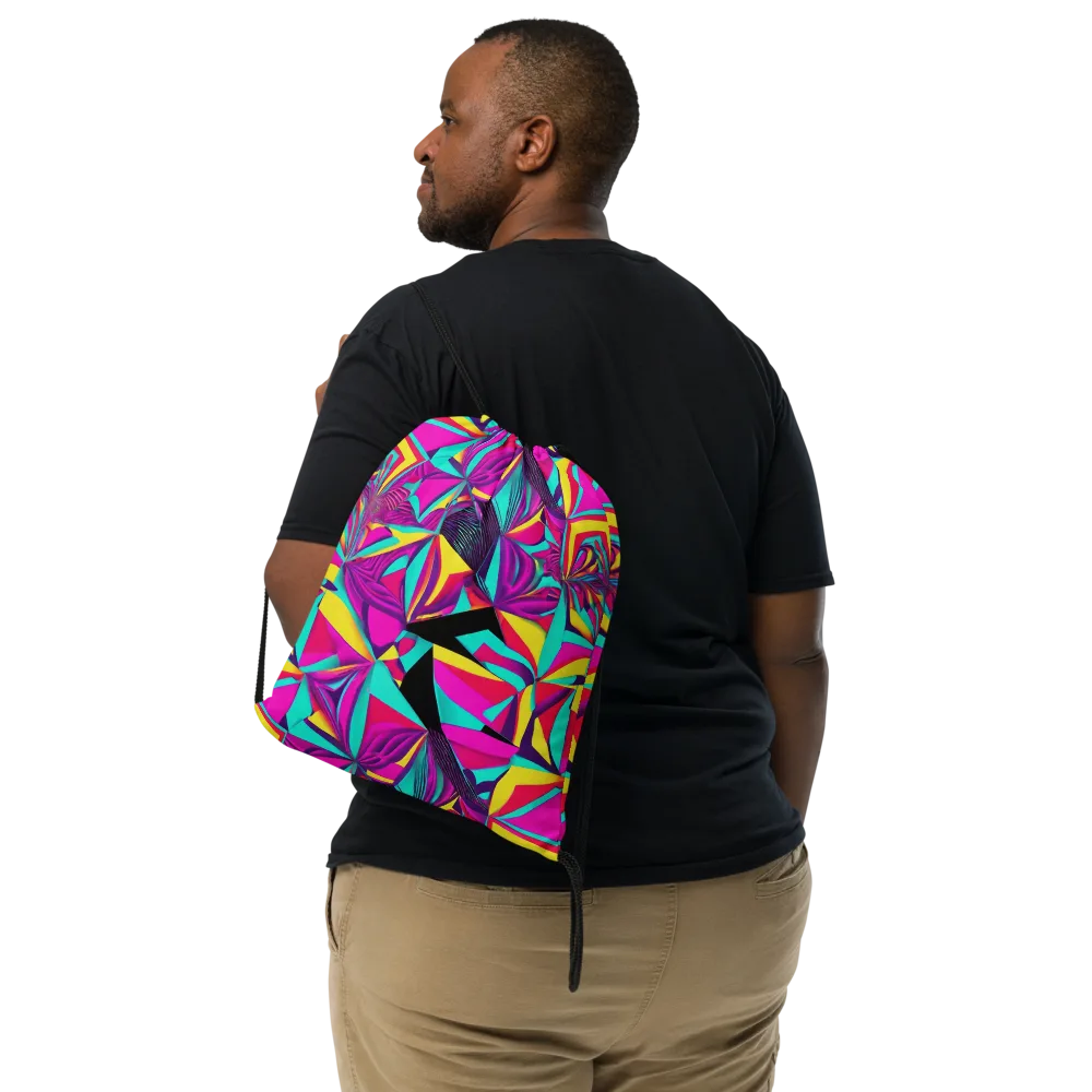 Vivid Frond on Drawstring Bag — Front