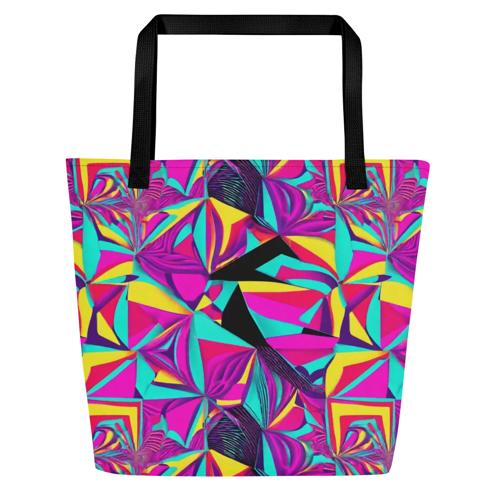 Vivid Frond on Large Tote Bag W/ Pocket — Front