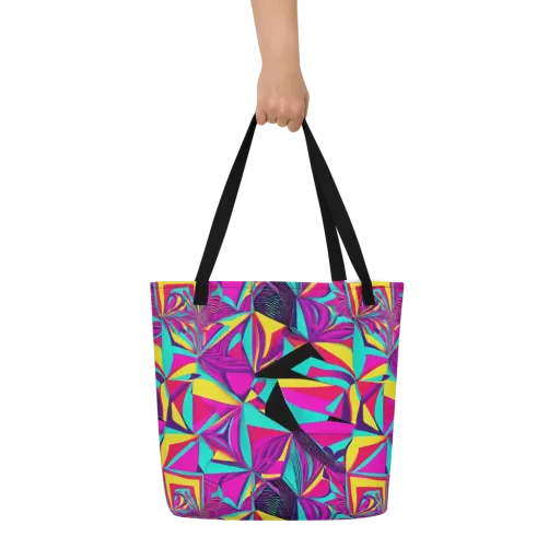 Vivid Frond on a Large Tote Bag W/ Pocket