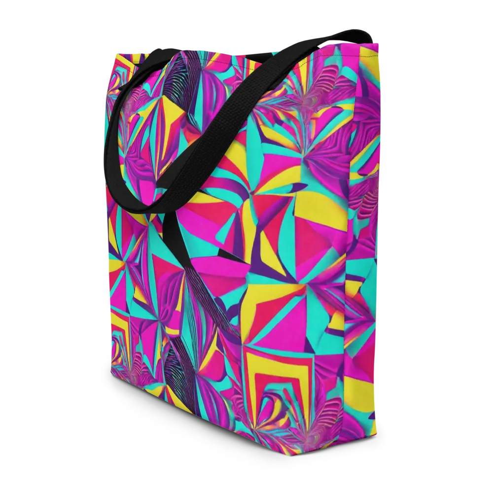 Vivid Frond on Large Tote Bag W/ Pocket — Front