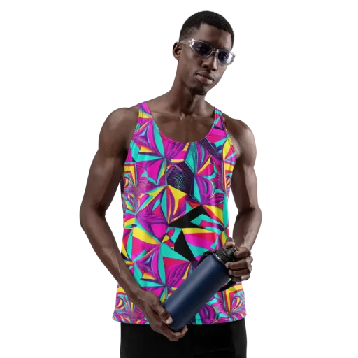 Vivid Frond on a Men's Tank Top