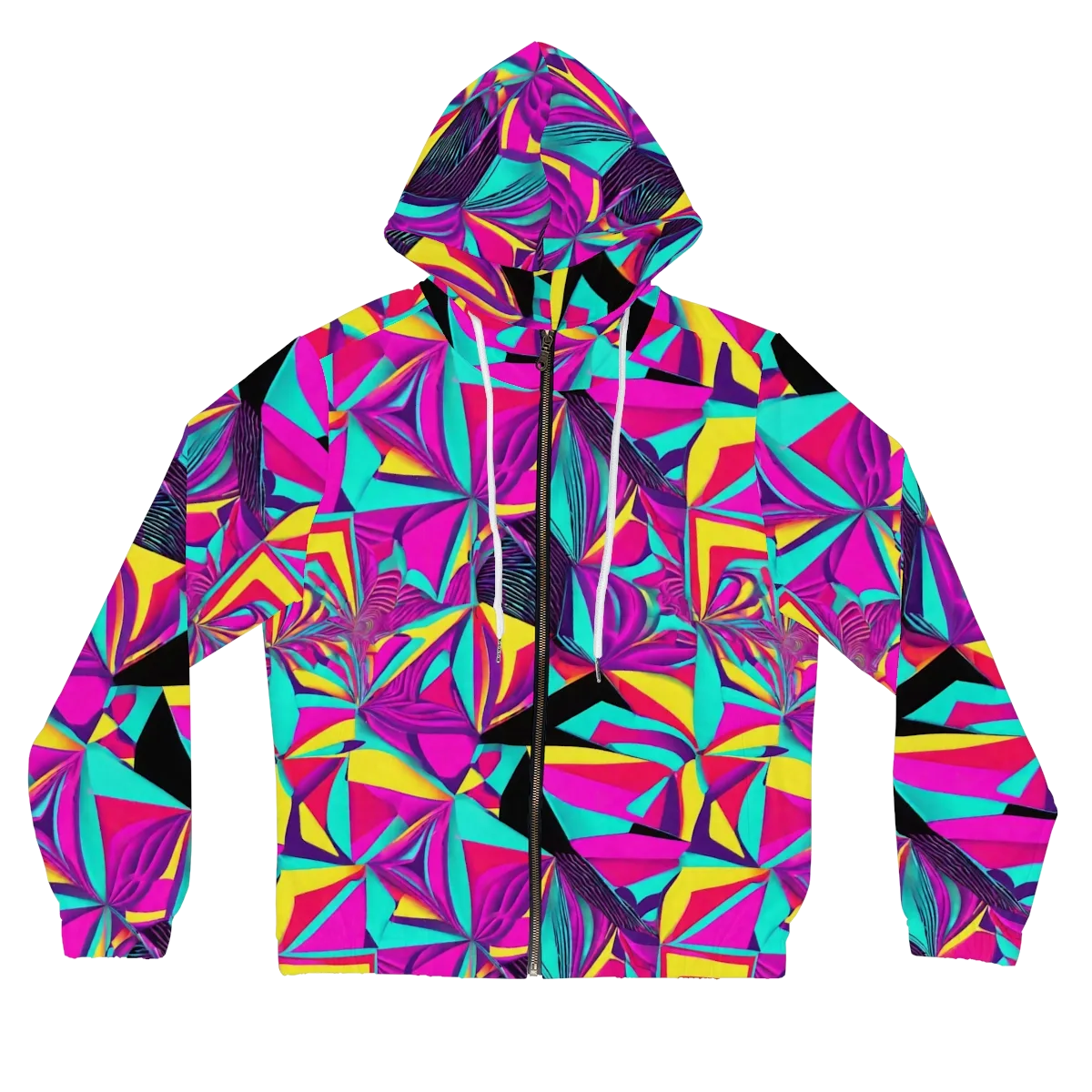 Vivid Frond on Women's Full-Zip Hoodie — Front