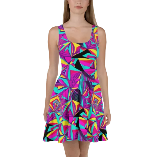 Vivid Frond on a Skater Dress