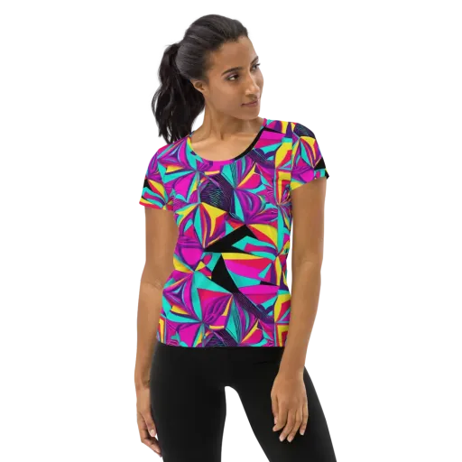 Vivid Frond on a Women's Athletic T-Shirt