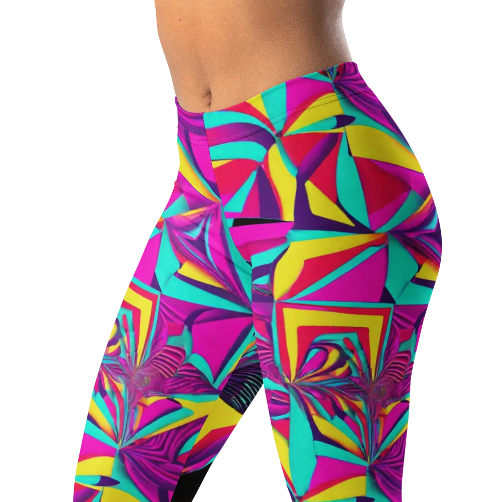 Vivid Frond on Leggings — Left Front