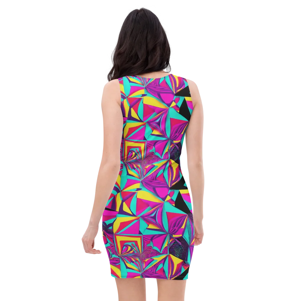 Vivid Frond on Bodycon Dress — Back