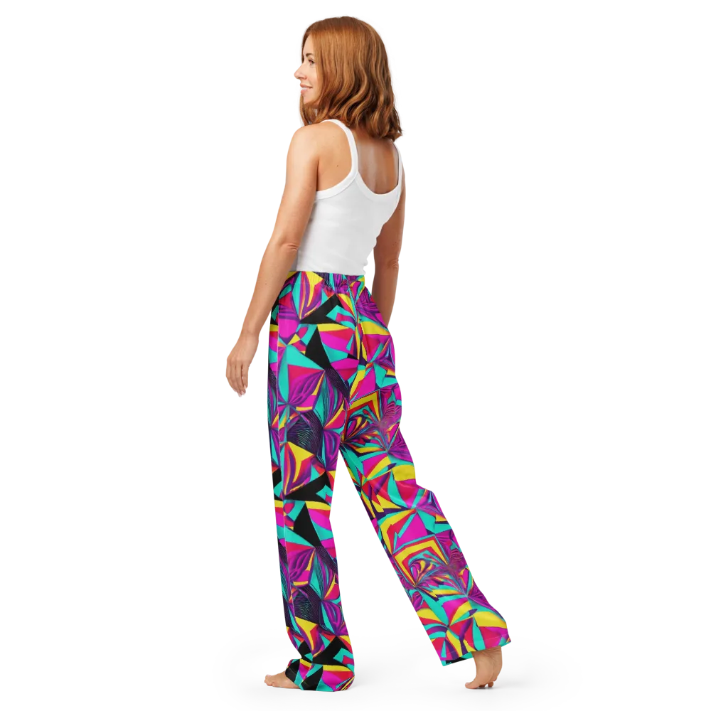 Vivid Frond on Women's Pajama Pants — Back