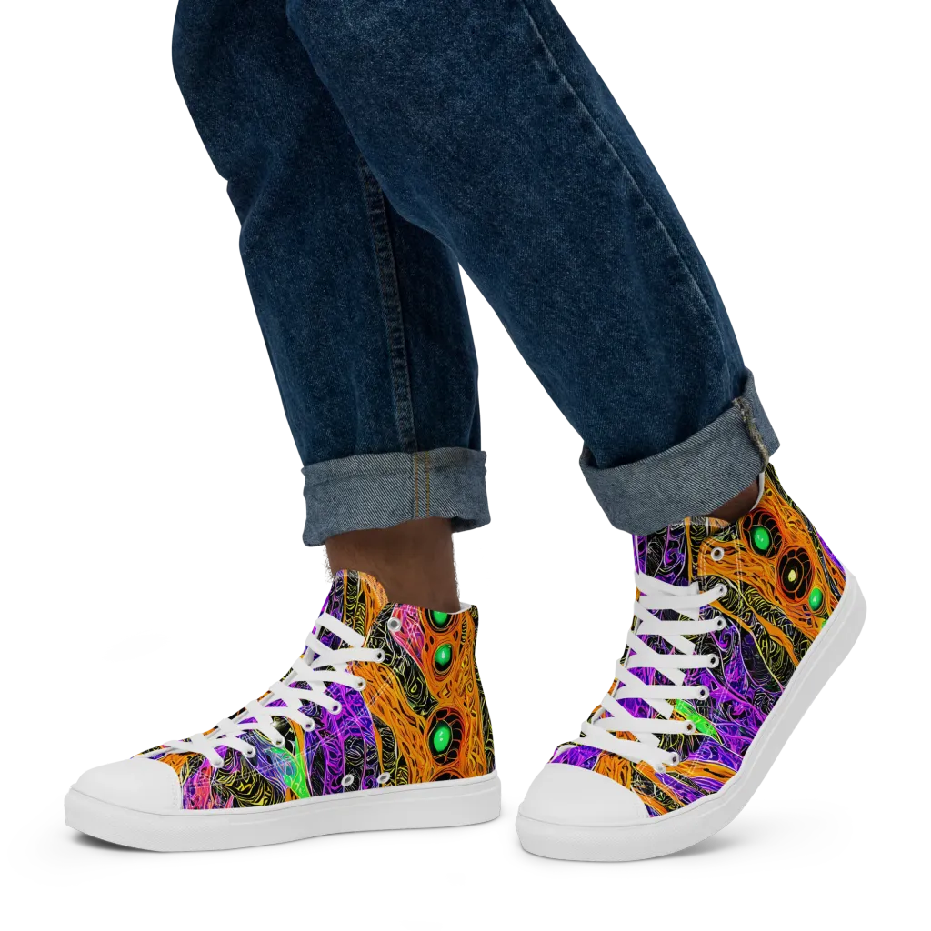 Cooper's Vision on Men's High Top Canvas Shoes — Left