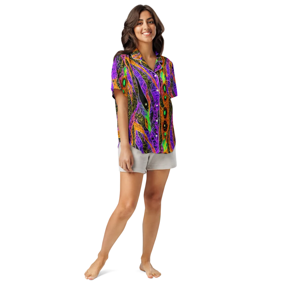 Cooper's Vision on Women's Short Sleeve Pajama Top — Front