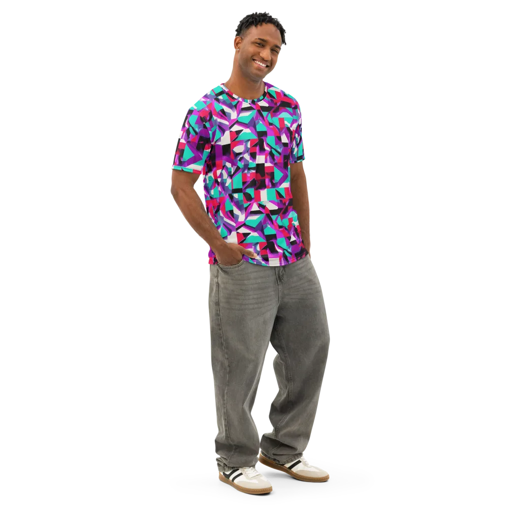 Ultraviolet Blocks on Men's Cotton Crew Neck T-Shirt — Right Front