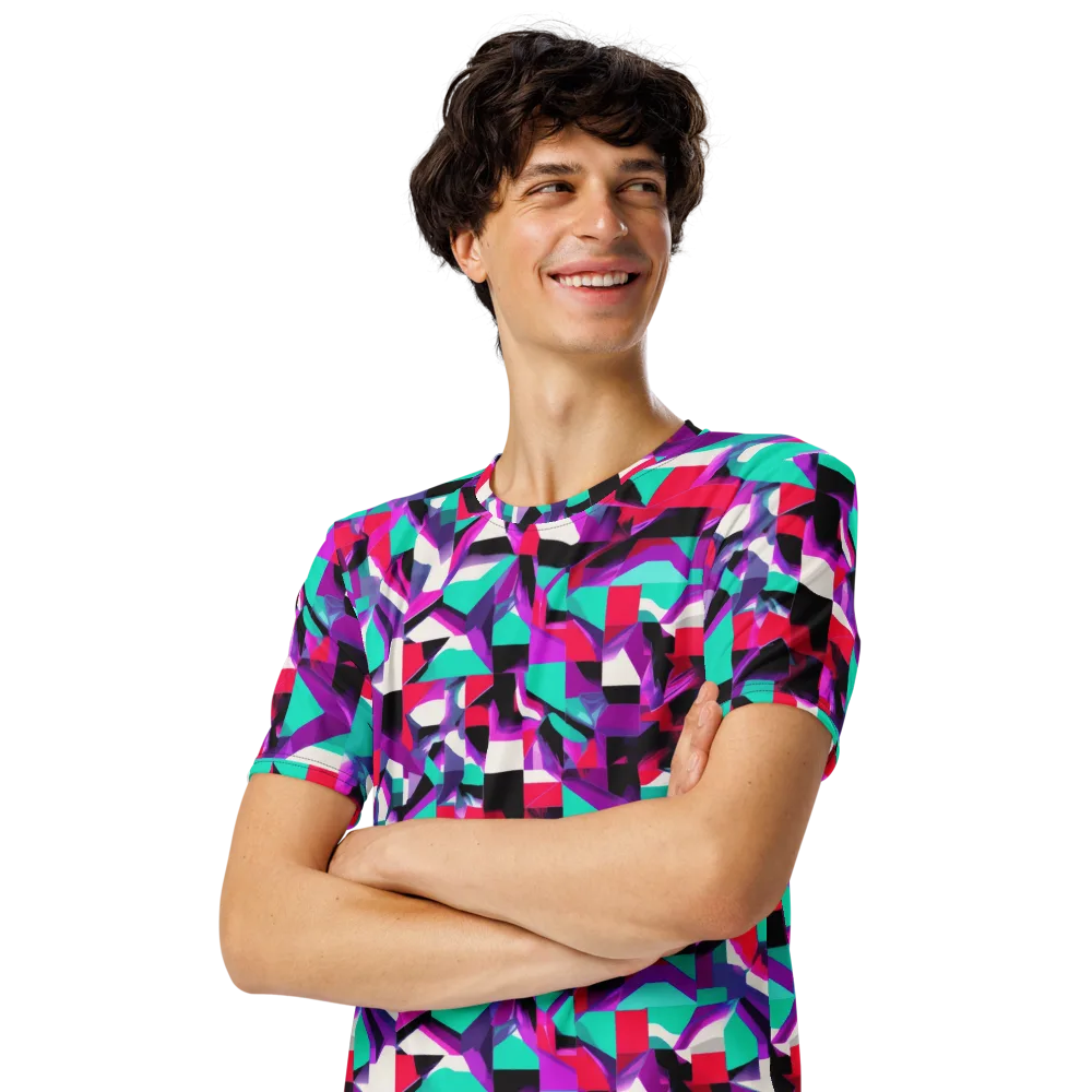Ultraviolet Blocks on Men's Crew Neck T-Shirt — Left Front