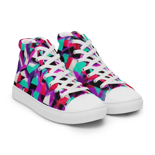 Ultraviolet Blocks on Men's High Top Canvas Shoes