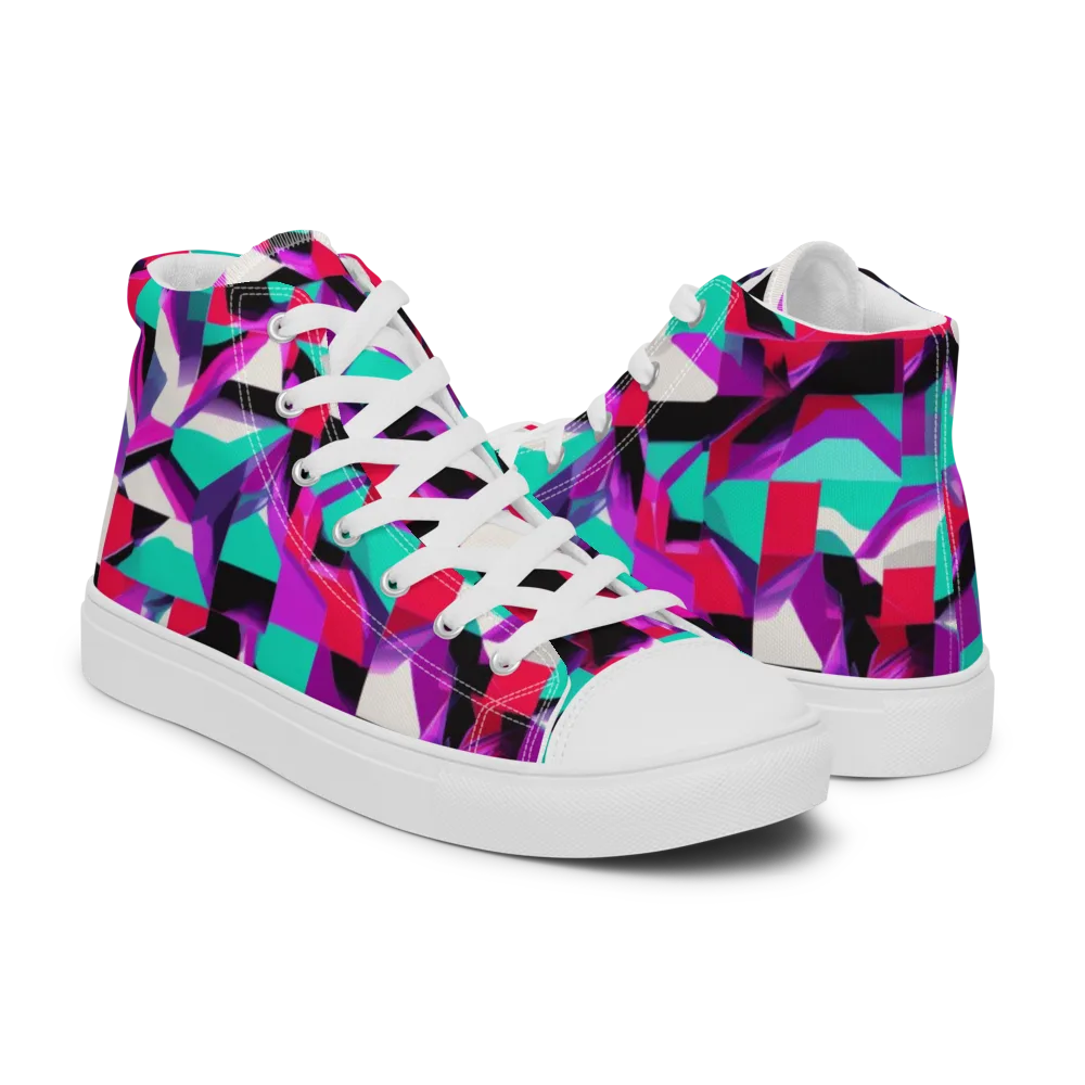 Ultraviolet Blocks on Men's High Top Canvas Shoes — Right