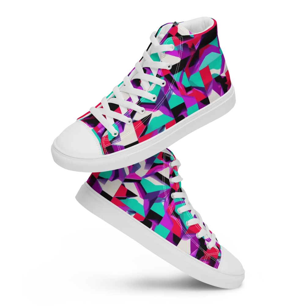 Ultraviolet Blocks on Men's High Top Canvas Shoes — Front