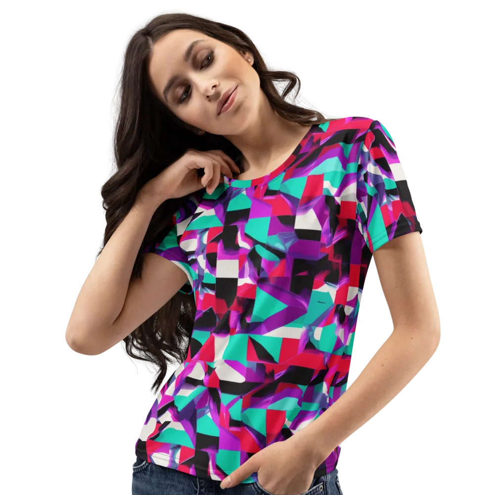 Ultraviolet Blocks on Women's Crew Neck T-Shirt — Left Front