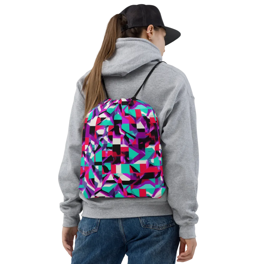 Ultraviolet Blocks on Drawstring Bag — Front