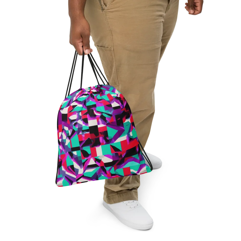Ultraviolet Blocks on Drawstring Bag — Front