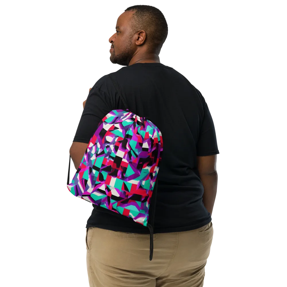 Ultraviolet Blocks on Drawstring Bag — Front