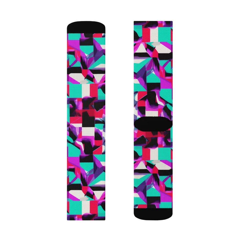 Ultraviolet Blocks on Socks — Left Sock