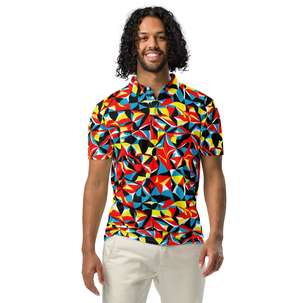 Neon Petal on Men's Slim Fit Polo Shirt — Front