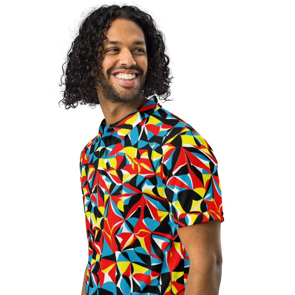 Neon Petal on Men's Slim Fit Polo Shirt — Left Front