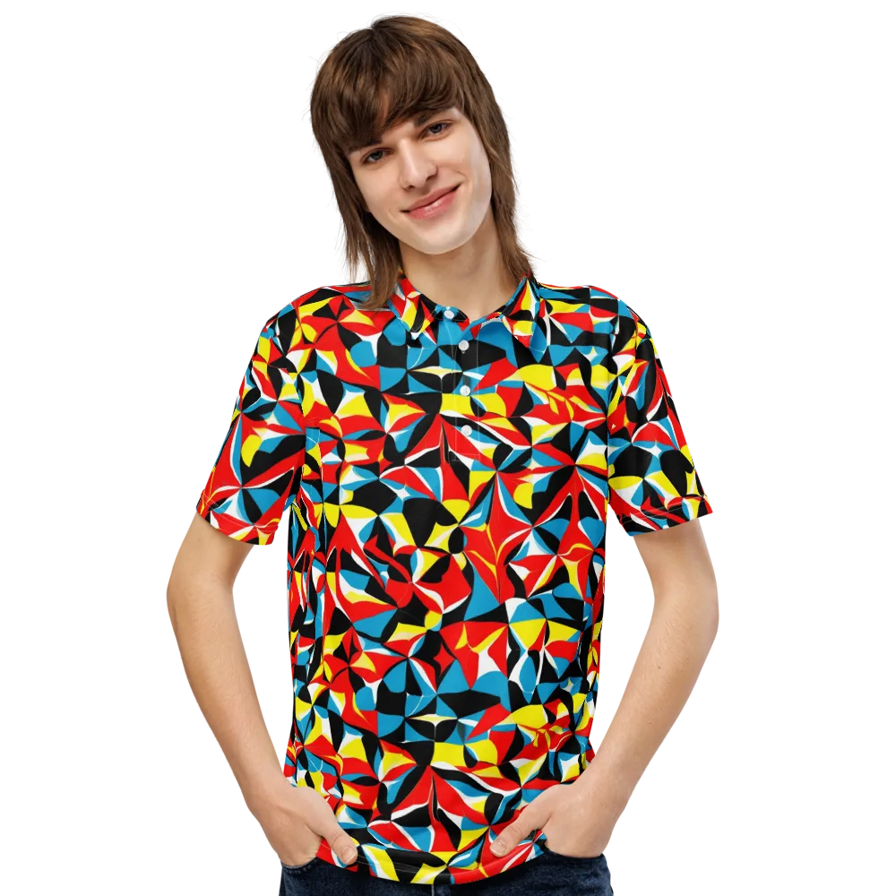 Neon Petal on Men's Slim Fit Polo Shirt — Front