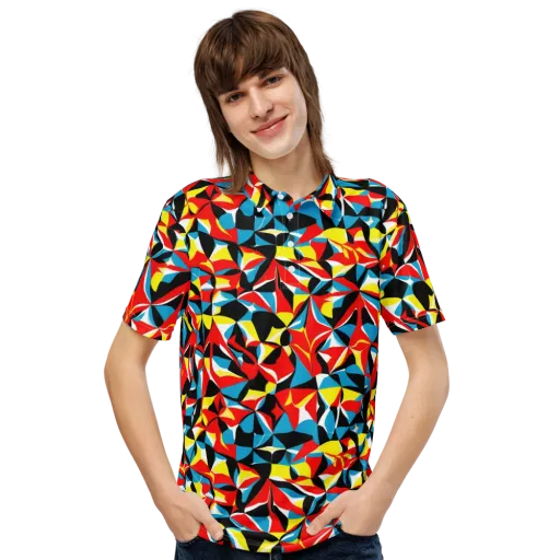 Neon Petal on a Men's Slim Fit Polo Shirt