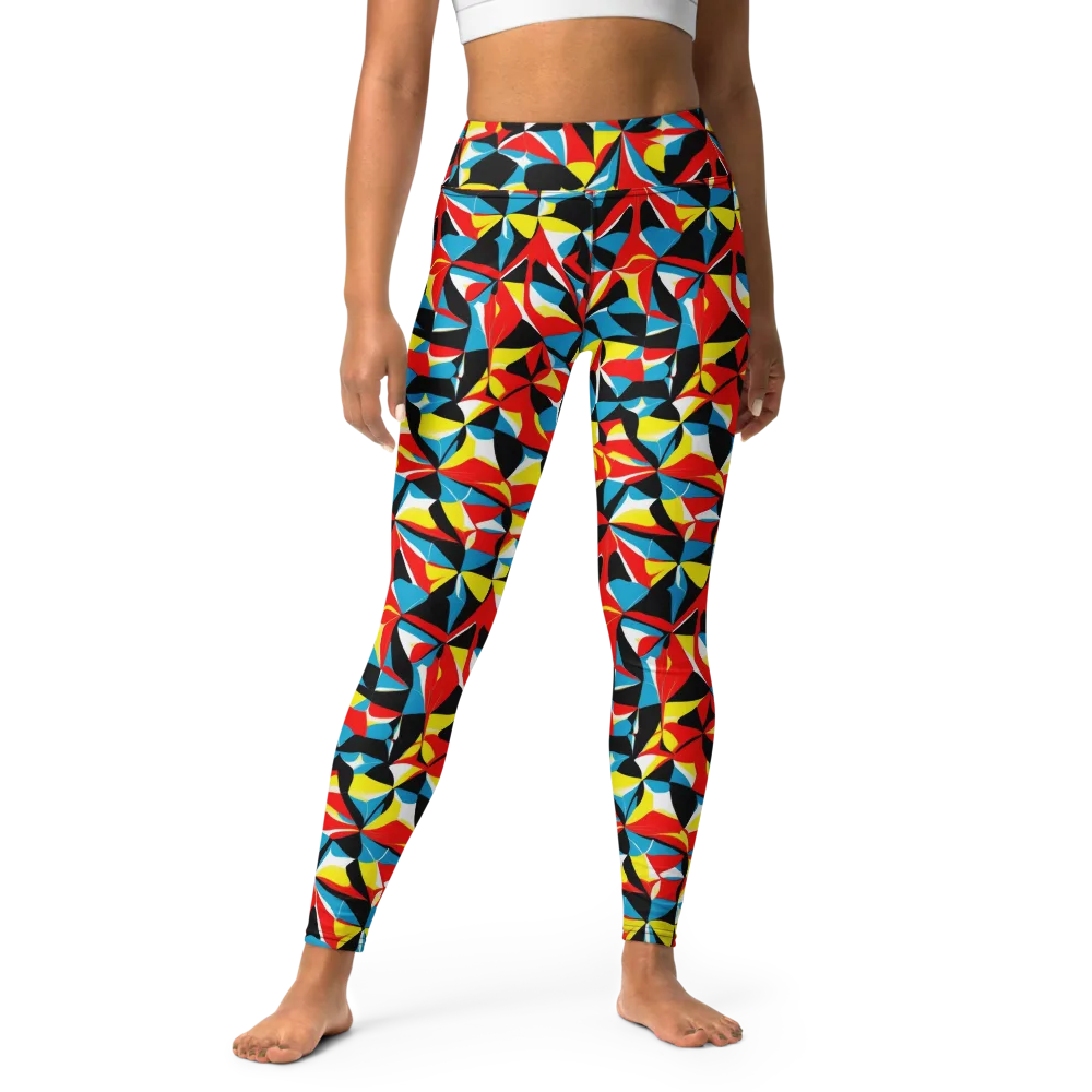 Neon Petal on Yoga Leggings — Front