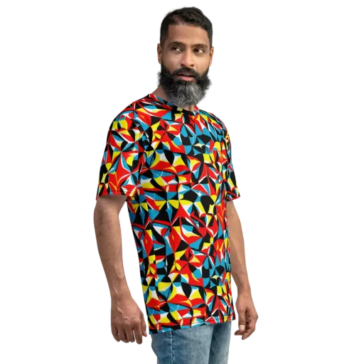 Neon Petal on a Men's Crew Neck T-Shirt