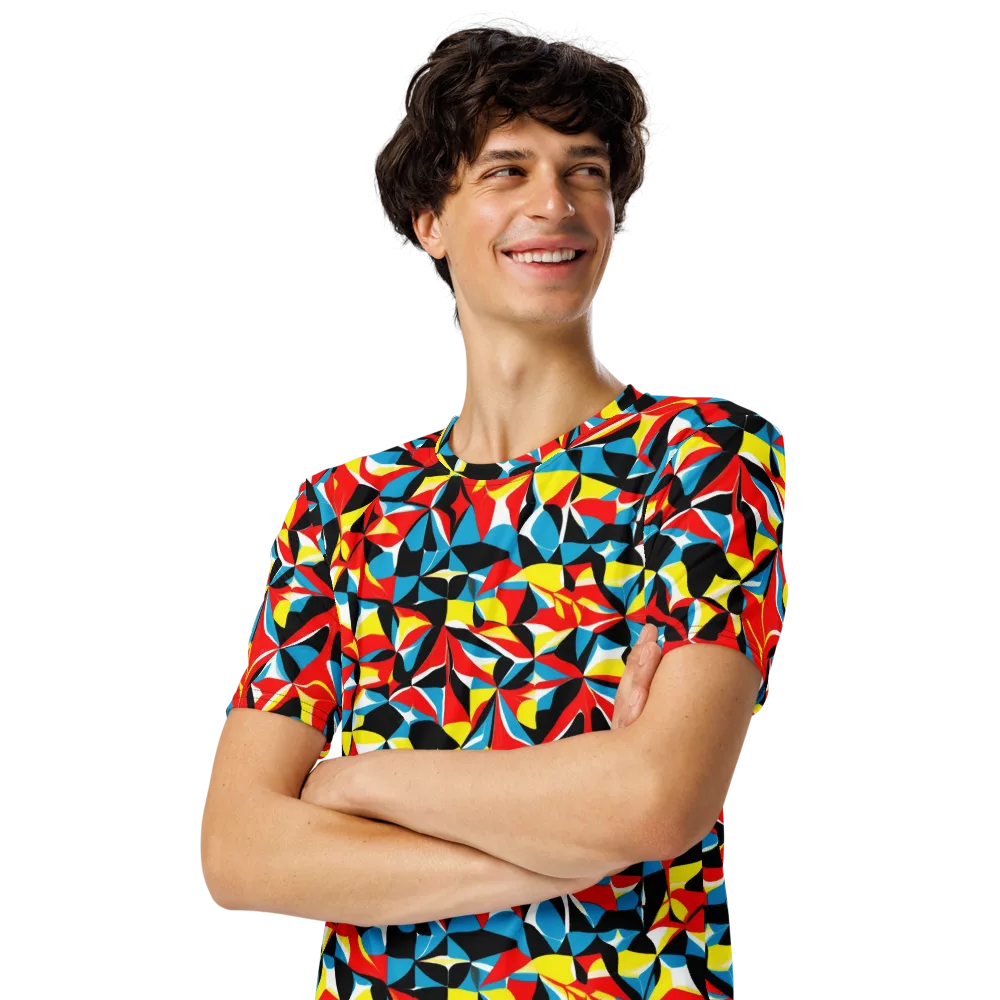 Neon Petal on Men's Crew Neck T-Shirt — Left Front