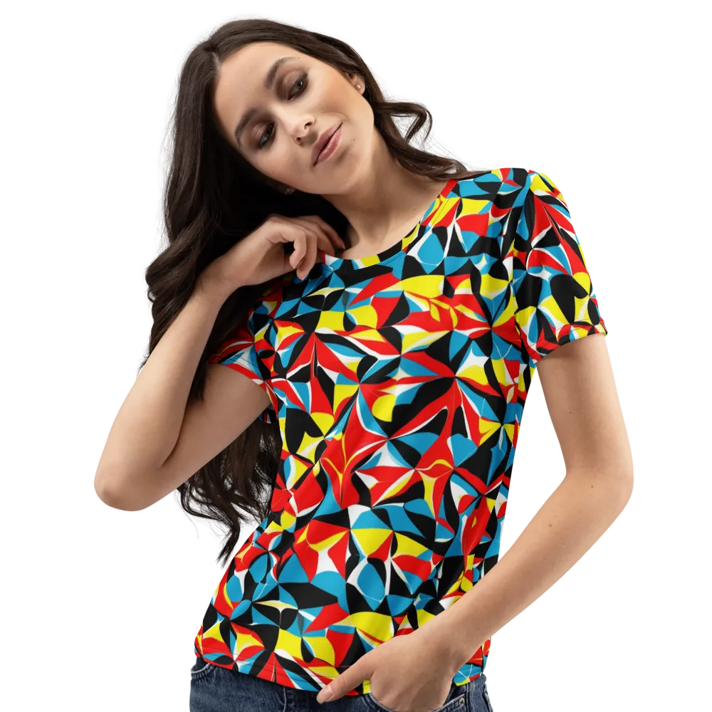 Neon Petal on Women's Crew Neck T-Shirt — Left Front