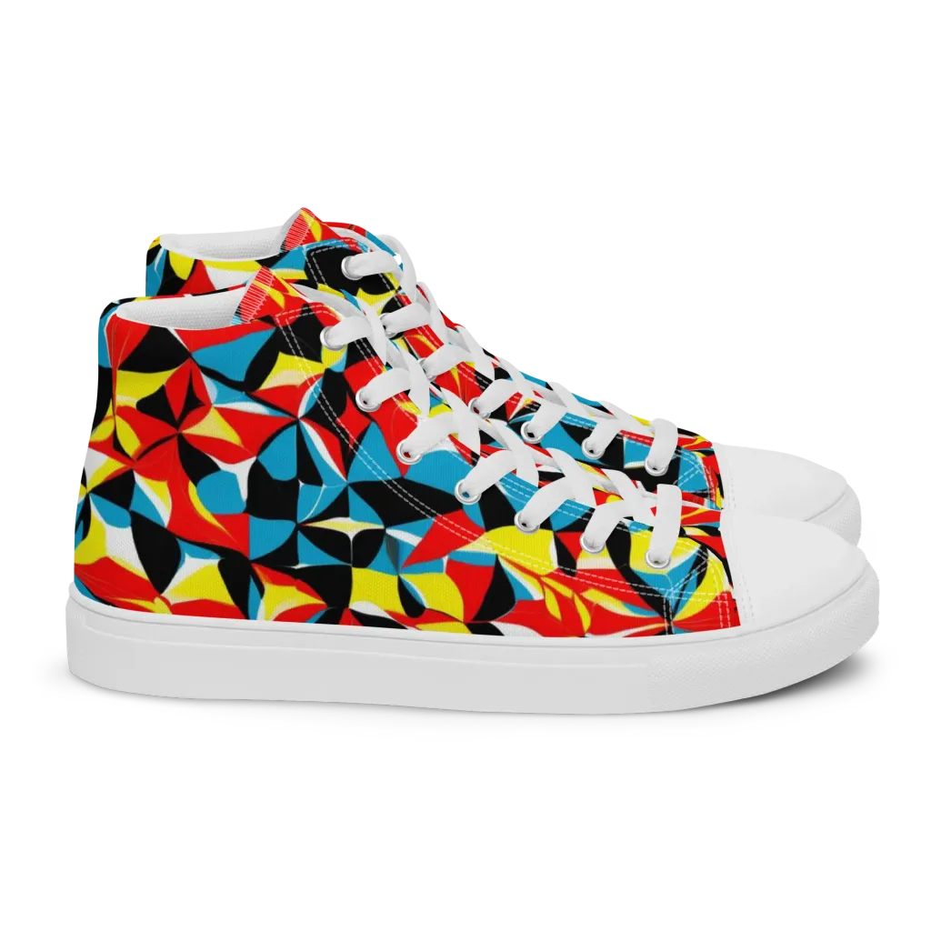 Neon Petal on Women's High Top Canvas Shoes — Right