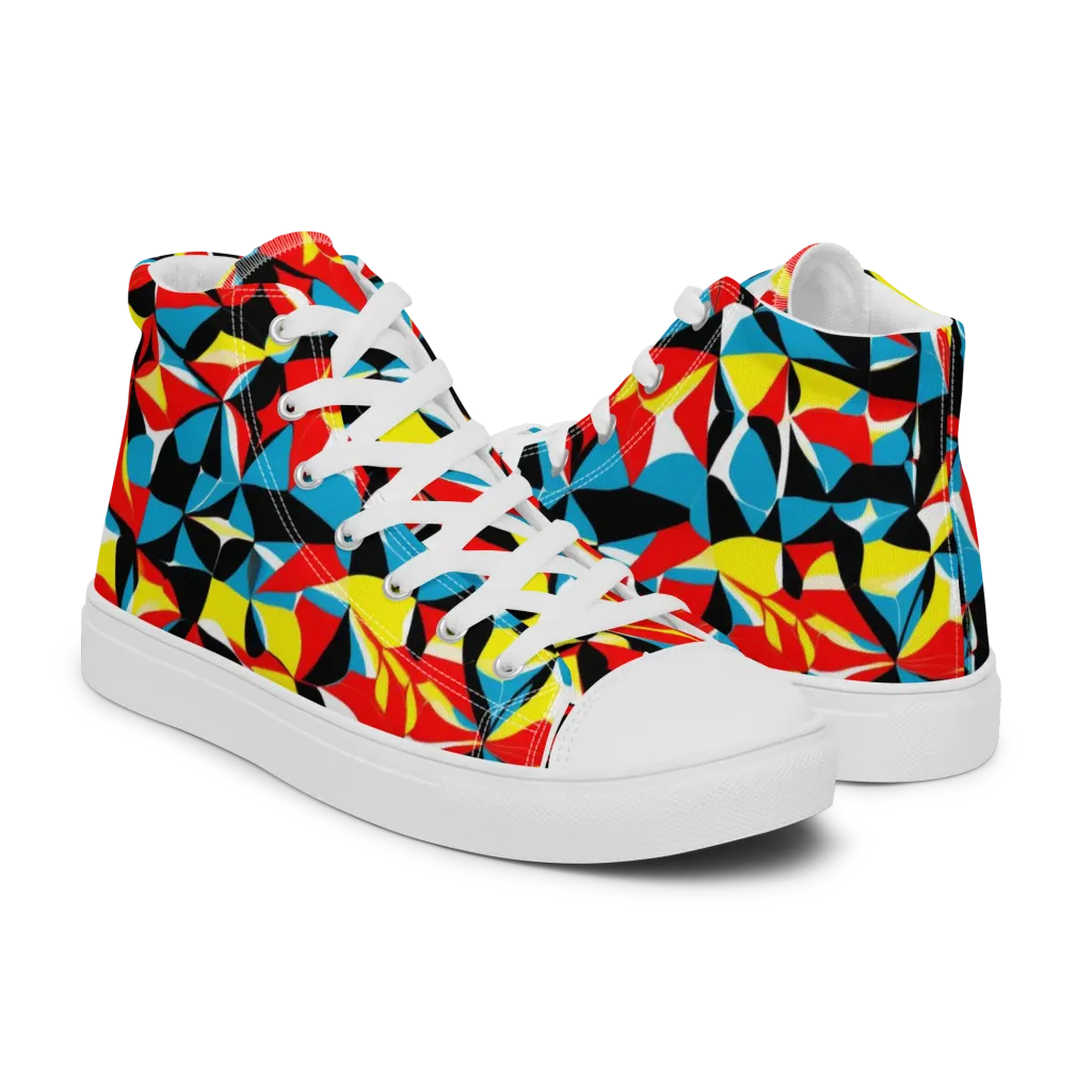 Neon Petal on Women's High Top Canvas Shoes — Right