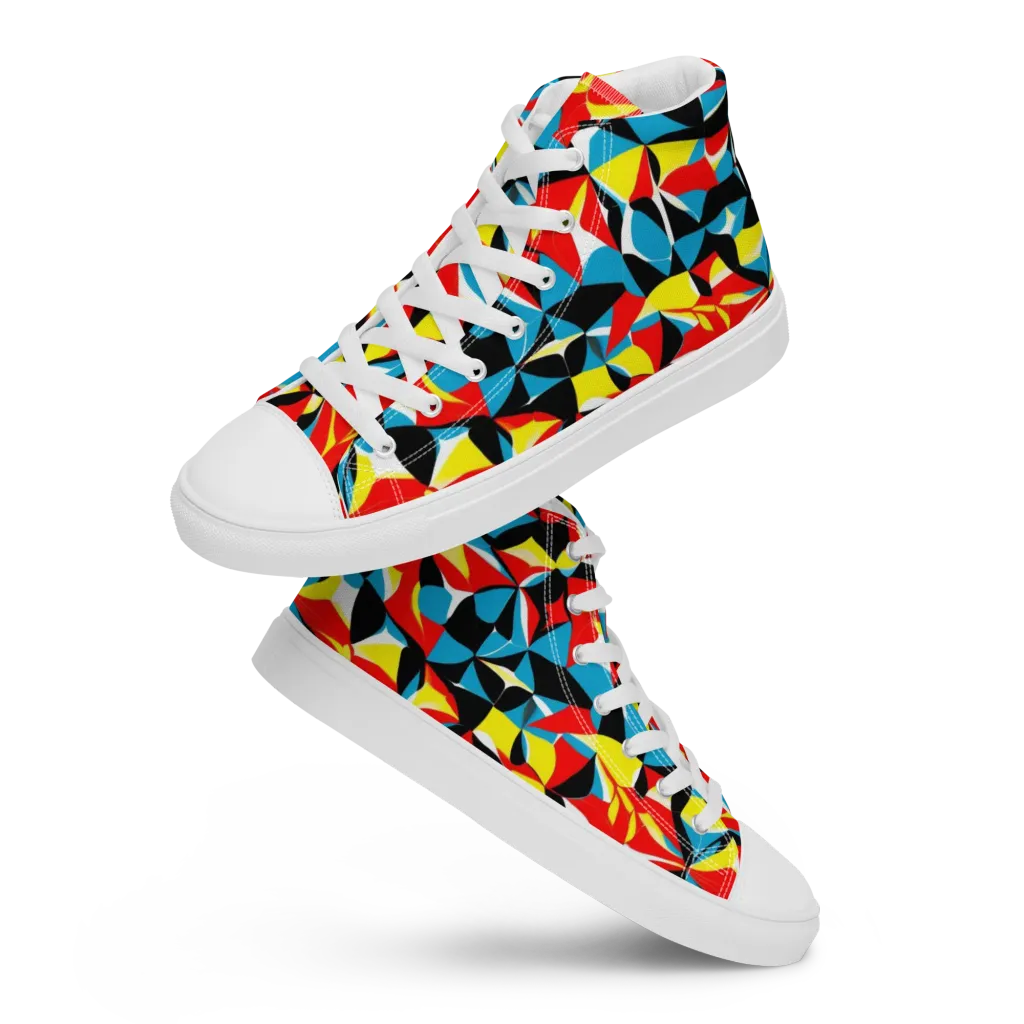 Neon Petal on Women's High Top Canvas Shoes — Front