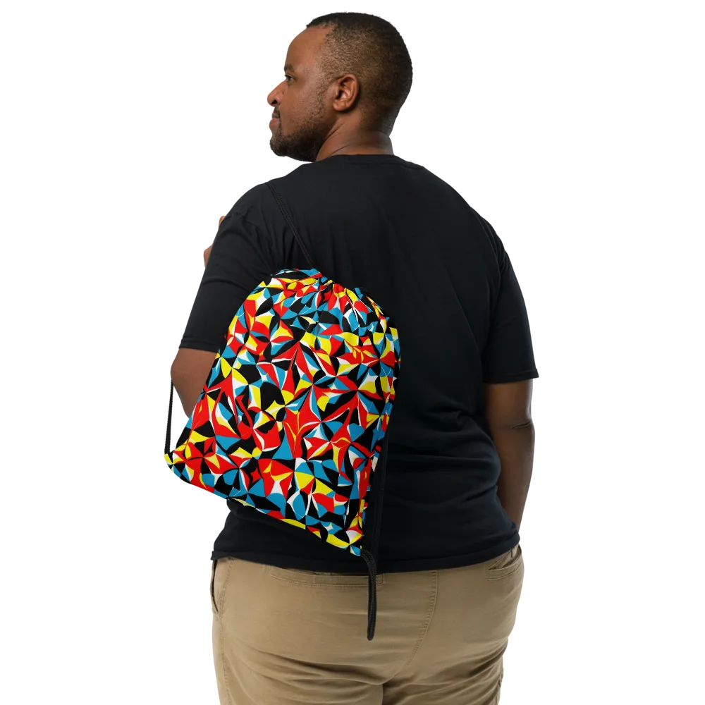 Neon Petal on Drawstring Bag — Front