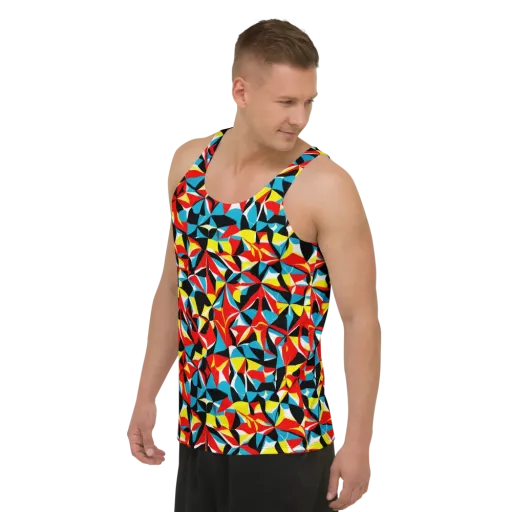 Neon Petal on a Men's Tank Top