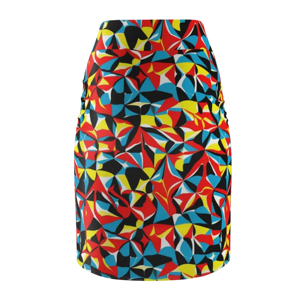 Neon Petal on Pencil Skirt — Back