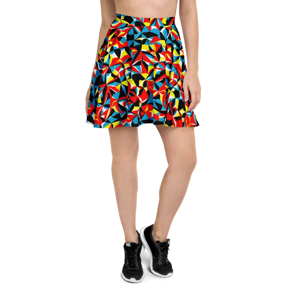 Neon Petal on Skater Skirt — Front