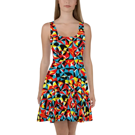 Neon Petal on a Skater Dress