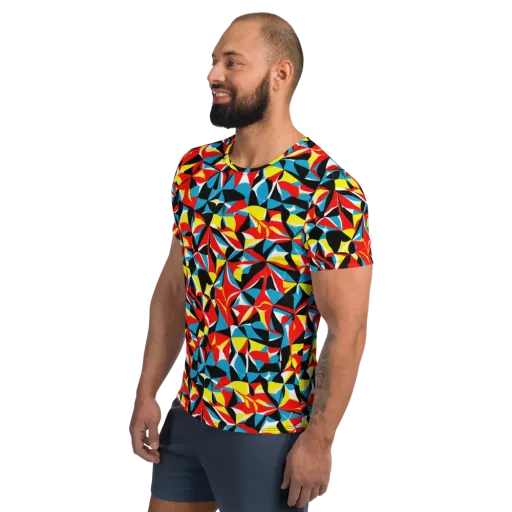 Neon Petal on a Men's Athletic T-Shirt