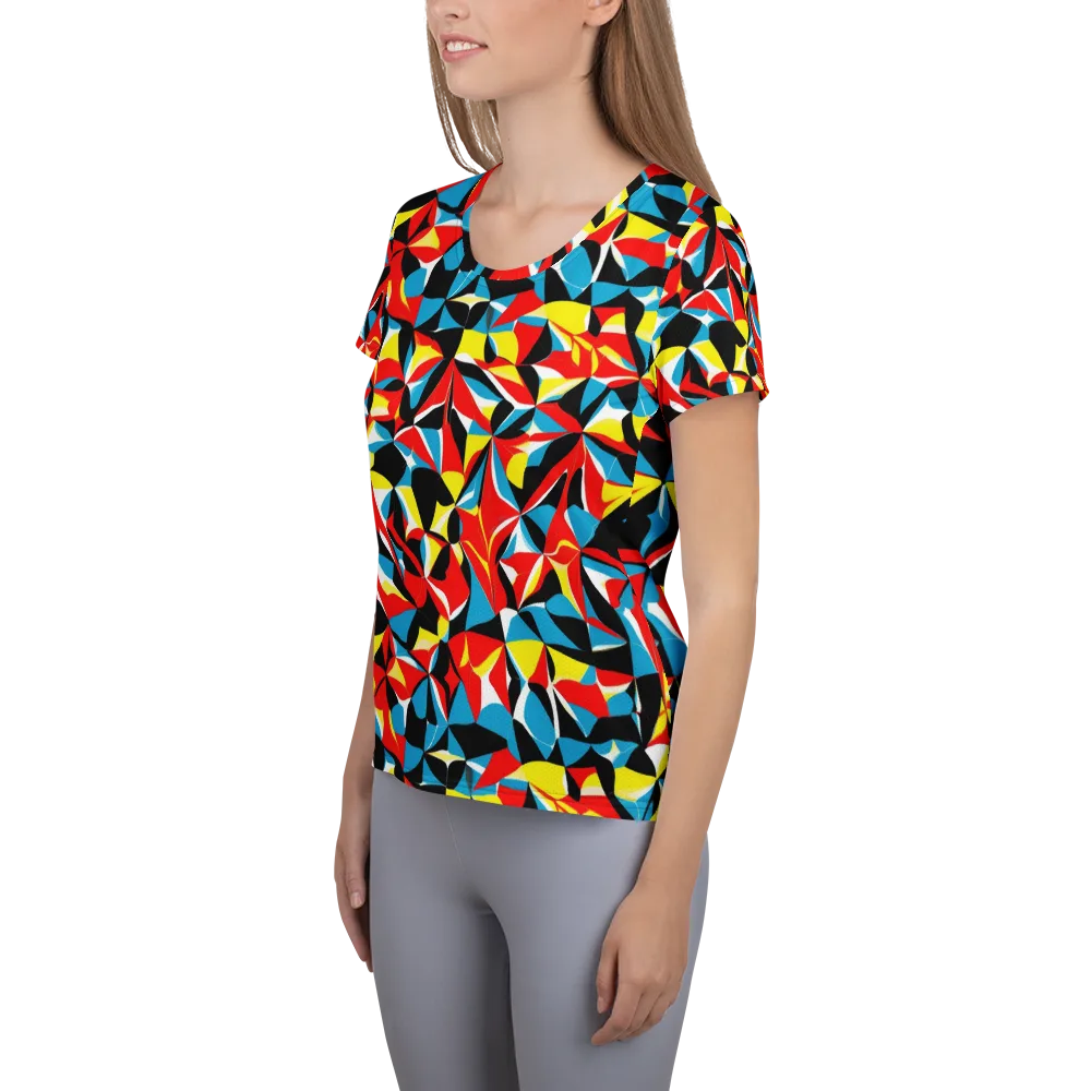 Neon Petal on Women's Athletic T-Shirt — Left