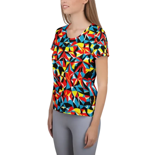 Neon Petal on a Women's Athletic T-Shirt