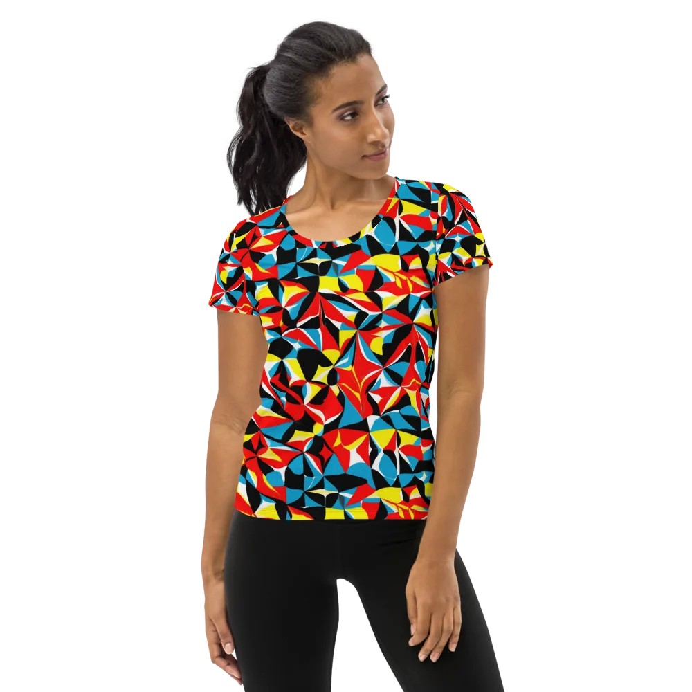 Neon Petal on Women's Athletic T-Shirt — Front