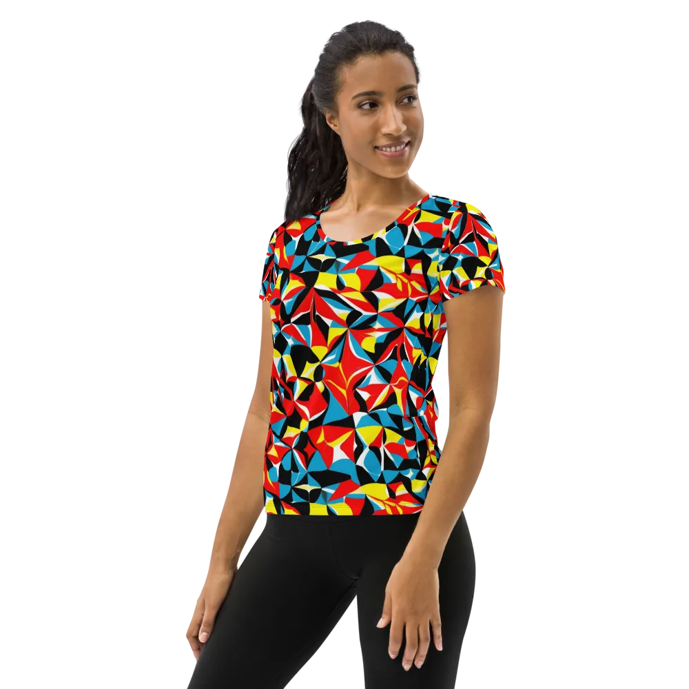 Neon Petal on Women's Athletic T-Shirt — Left