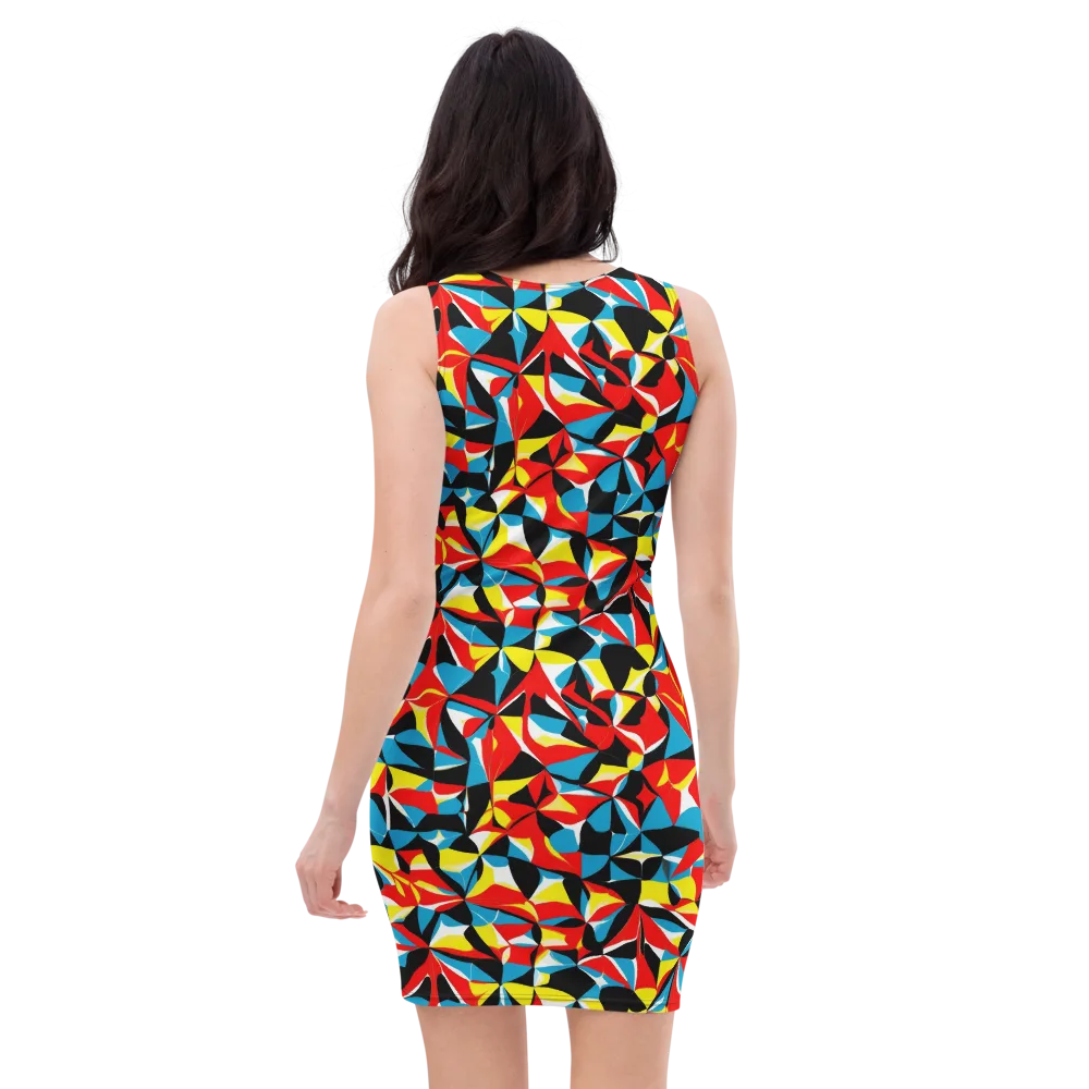 Neon Petal on Bodycon Dress — Back