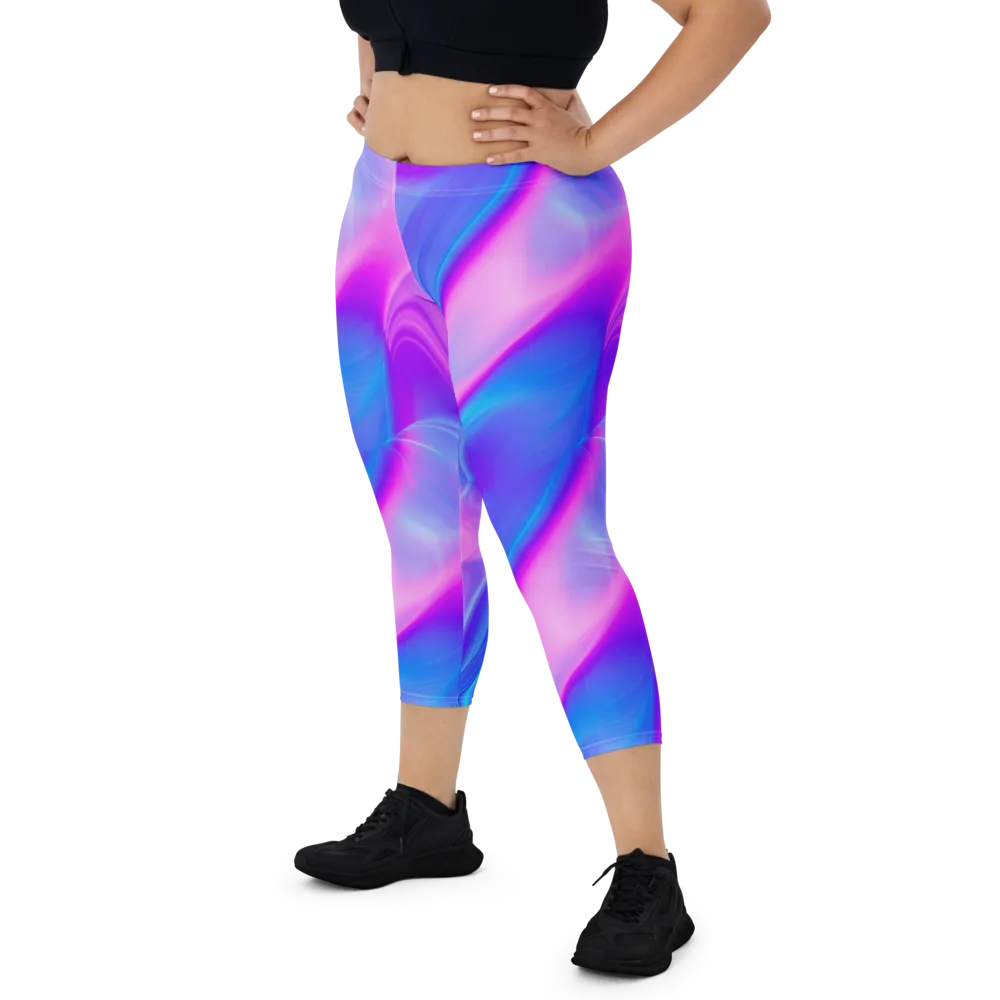 Cosmic Satin on Capri Leggings — Front