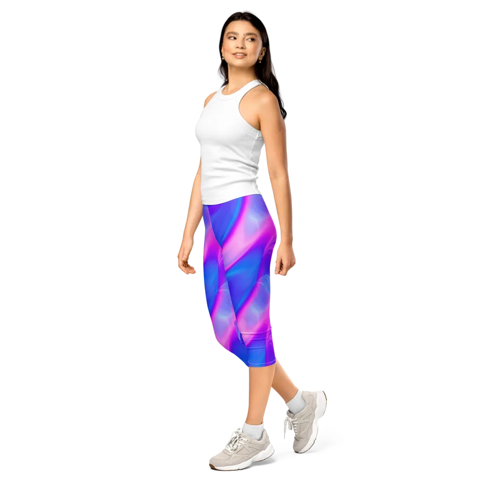 Cosmic Satin on Capri Leggings — Left Front