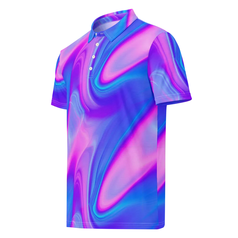 Cosmic Satin on Men's Slim Fit Polo Shirt — Left Front