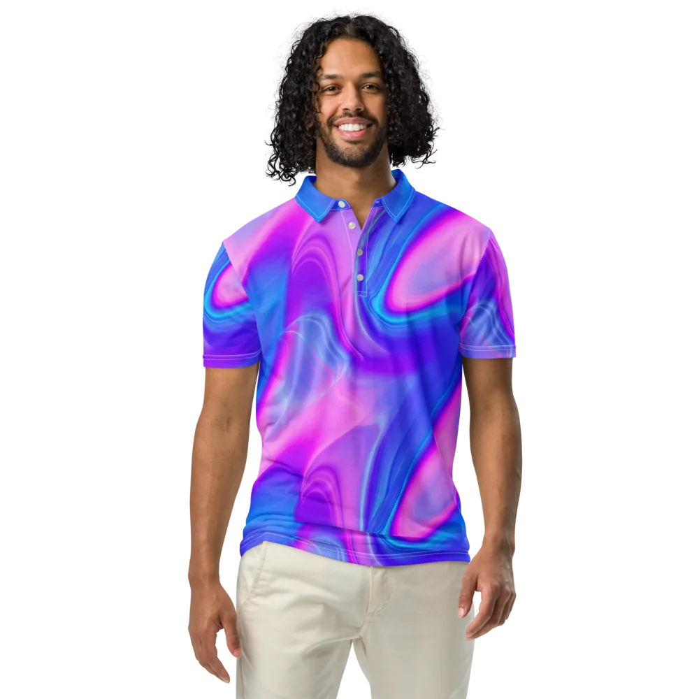 Cosmic Satin on Men's Slim Fit Polo Shirt — Front
