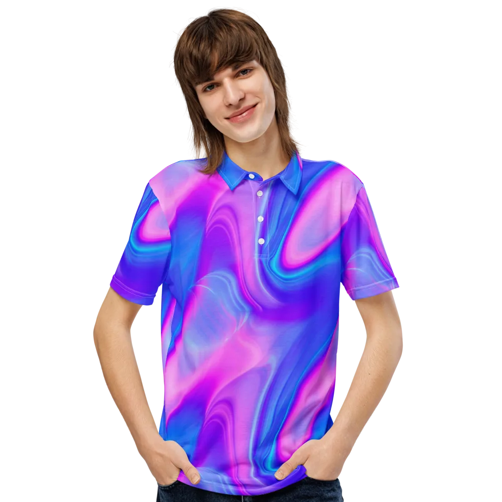 Cosmic Satin on Men's Slim Fit Polo Shirt — Front